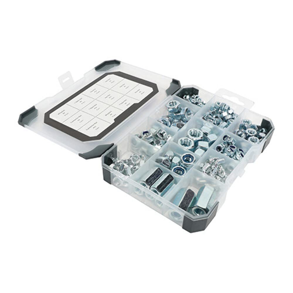 Premium 243-Piece Mixed Nuts Zinc Tray (TRAY540) - Durable Hardware Storage Solution for DIY Projects, Home Repair & Workshop Organization