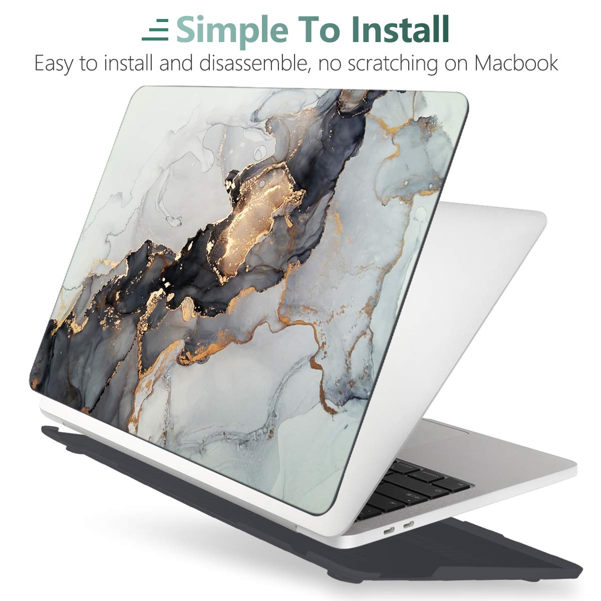 Batianda Protective Case for MacBook Air 13 inch (2020 2019 2018 Release A2337 M1 A2179 A1932) - Hard Plastic Shell with Keyboard Cover & Screen Protector for MacBook Air 13