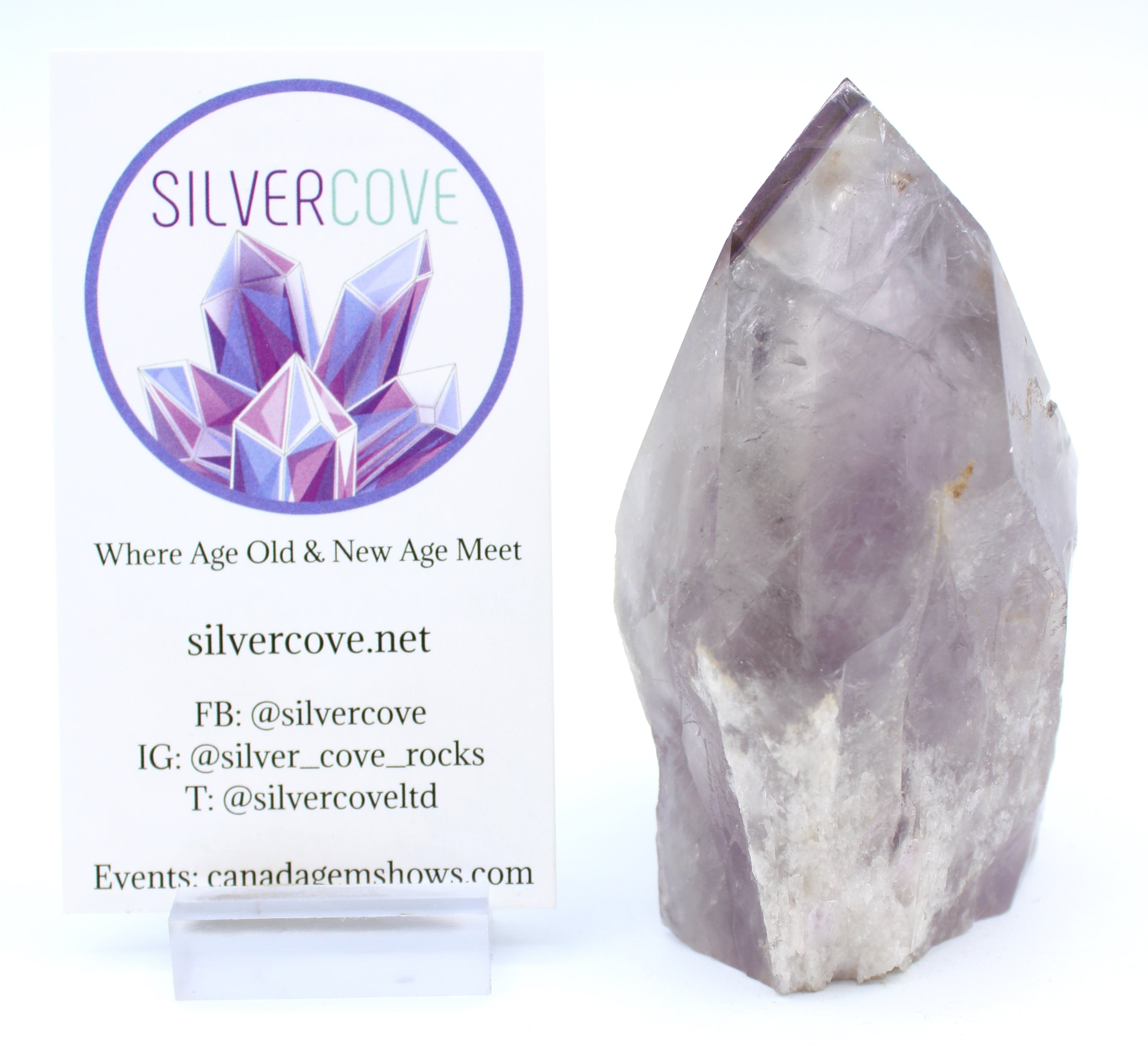 Bahai Amethyst Point - Rare Natural Crystal from Closed Mine | Healing Stone for Meditation, Home Decor & Spiritual Gifts