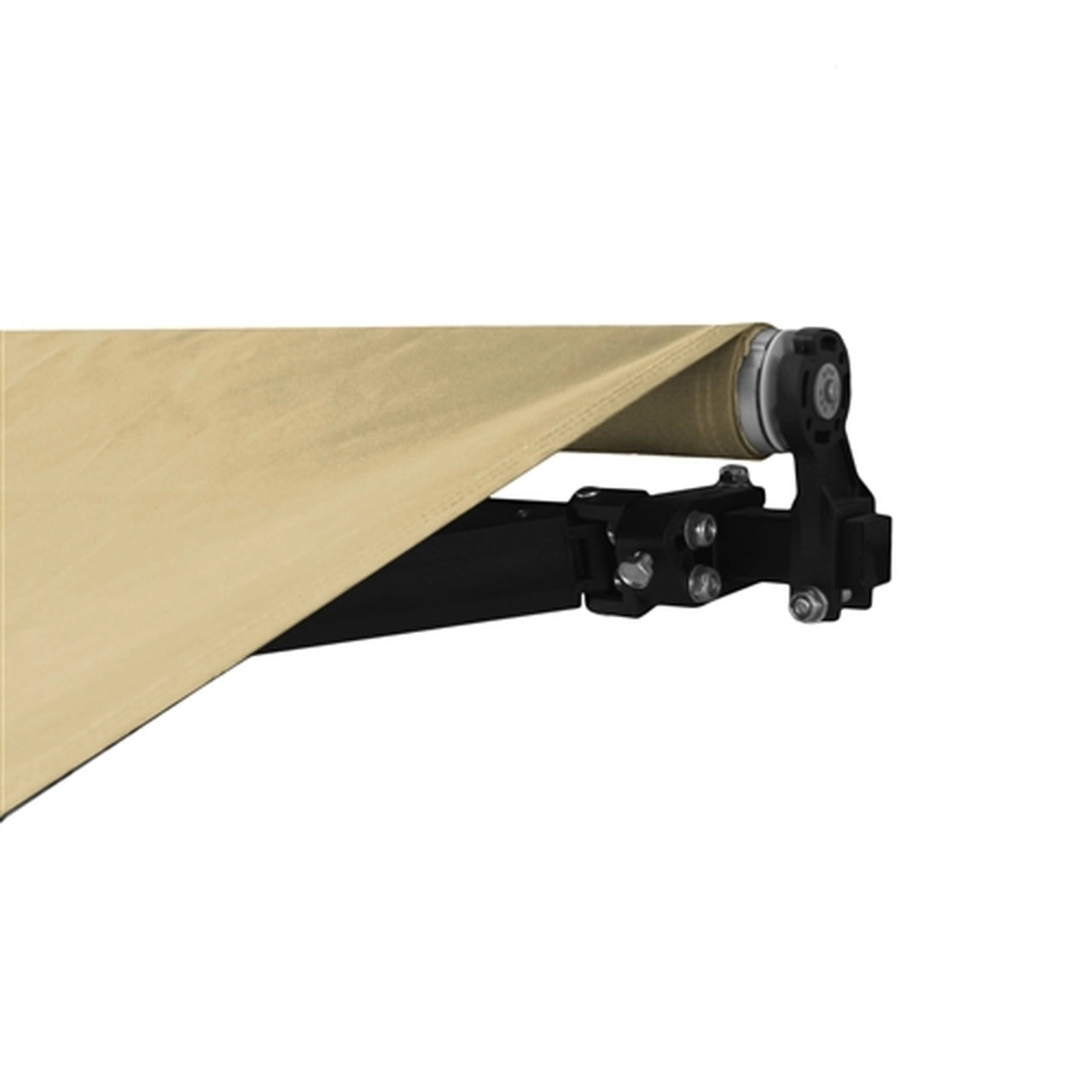 Aleko 10x8 Feet Motorized Retractable Patio Awning with Black Frame in Ivory - Perfect for Outdoor Shade, Deck, Backyard, and Poolside Relaxation