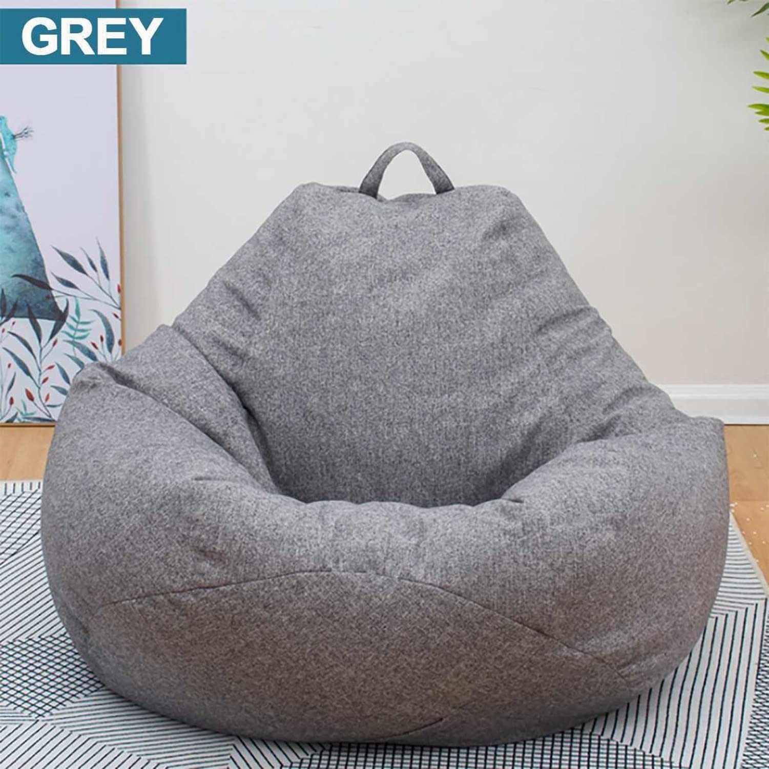 Comfy Bean Bag Chair for Adults - Indoor & Outdoor Floor Recliner with Washable Cover - Perfect for Living Room, Bedroom, Patio, and Dorm Relaxation