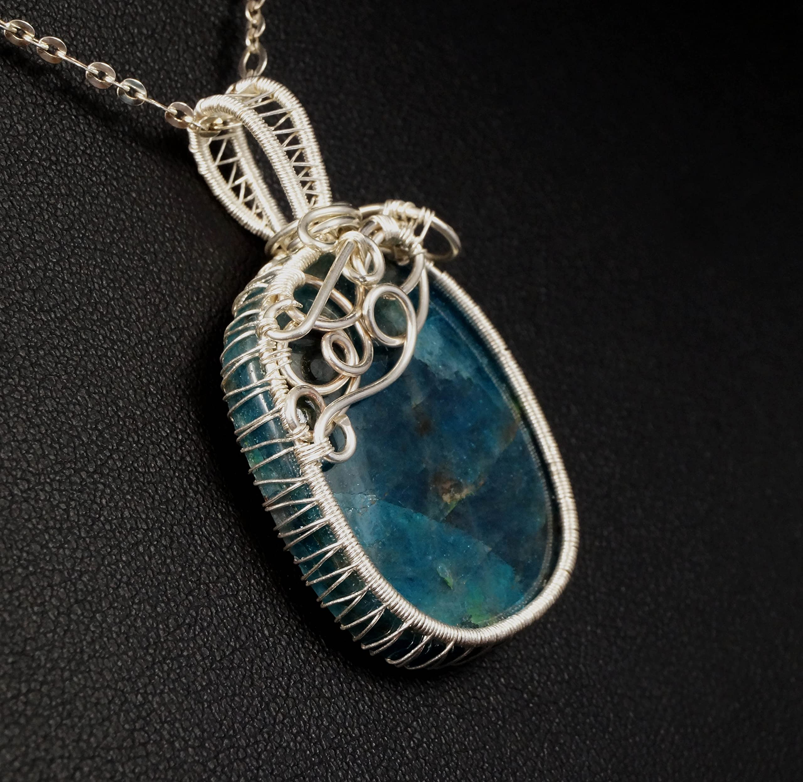 Blue Apatite Sterling Silver Pendant - Handcrafted Artisan Jewelry for Women, Gift for Her & Mom | No Chain Included | Perfect for Birthdays, Anniversaries & Special Occasions