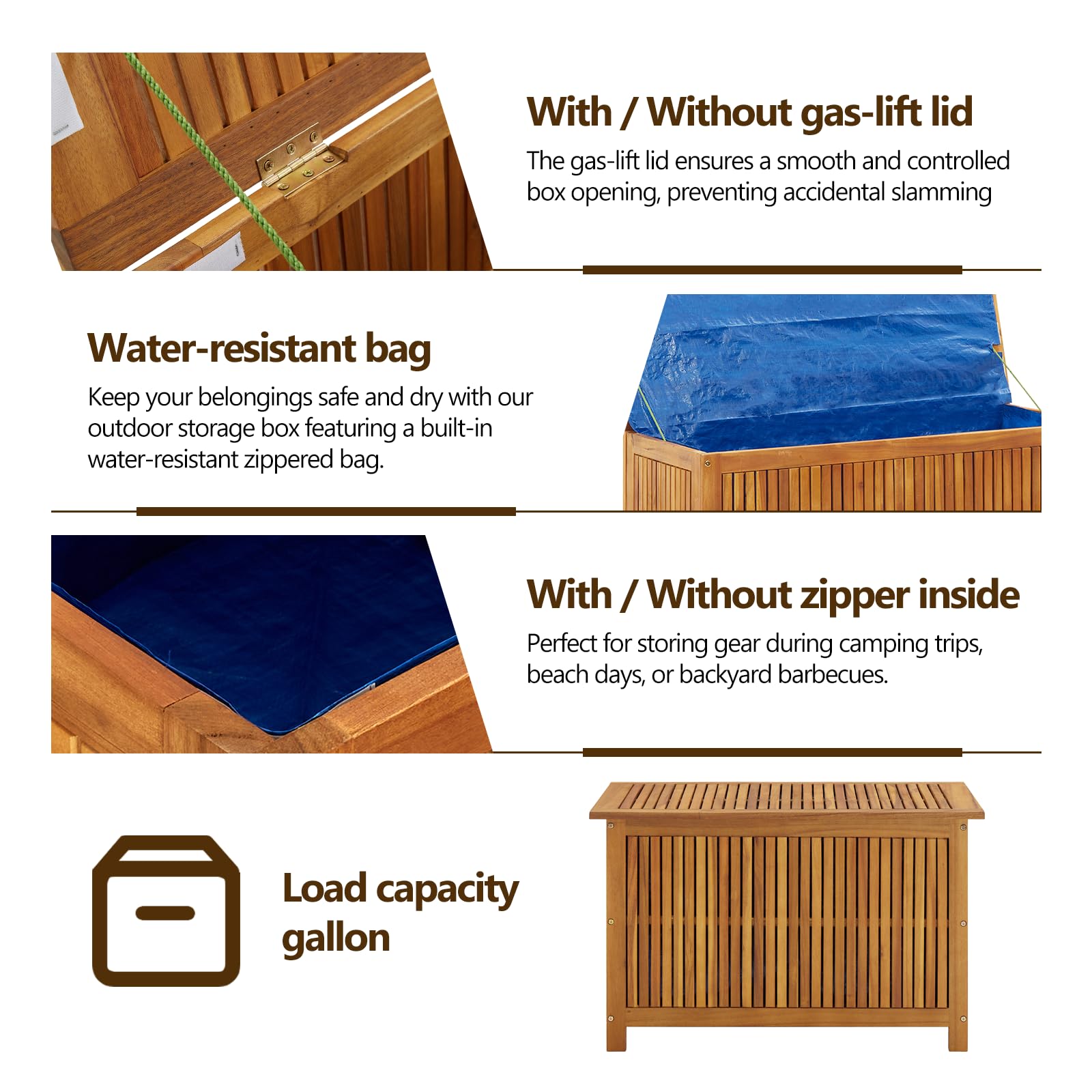 Outdoor Storage Box with Lid - 35.4