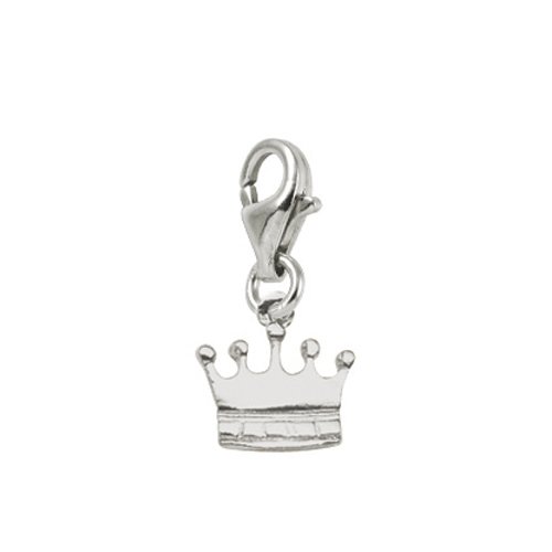 Elegant Crown Charm with Lobster Claw Clasp - Sterling Silver Jewelry Charms for Bracelets & Necklaces - Perfect for DIY Jewelry Making, Gift Giving and Special Occasions