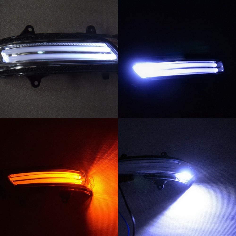 Toyota Land Cruiser Prado FJ200 2010-2013 LED Rear View Mirror Lights - Yellow Turn Signal, Ice Blue Width Light & Ground Lamp - Enhanced Safety & Style for Night Driving & Off-Road Adventures