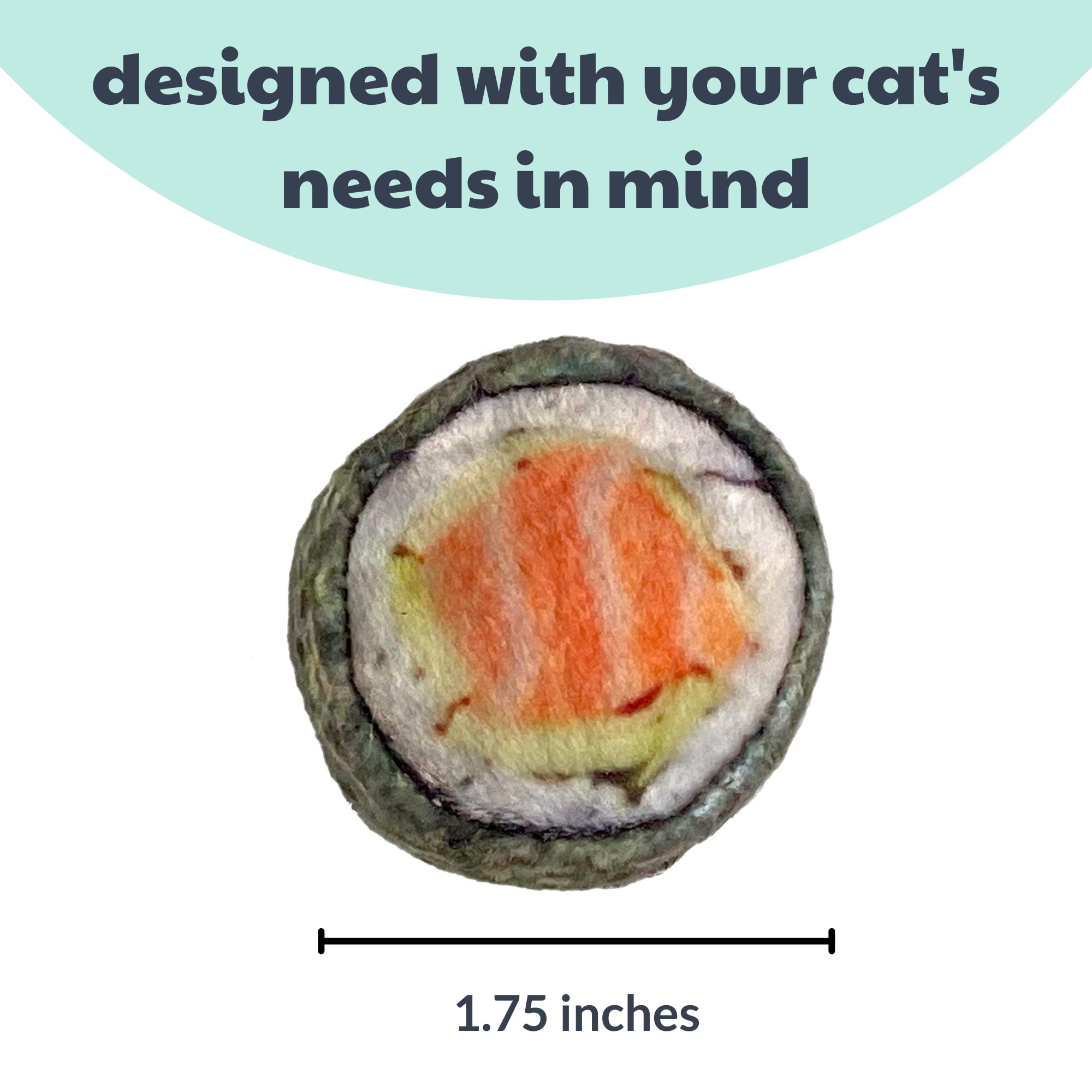 Huxley & Kent Plush Cat Toy - Sushi Snack Attack with Strong Catnip | Interactive Kitten Toy with Crinkle Sound | Perfect for Playtime & Training | Kittybelles