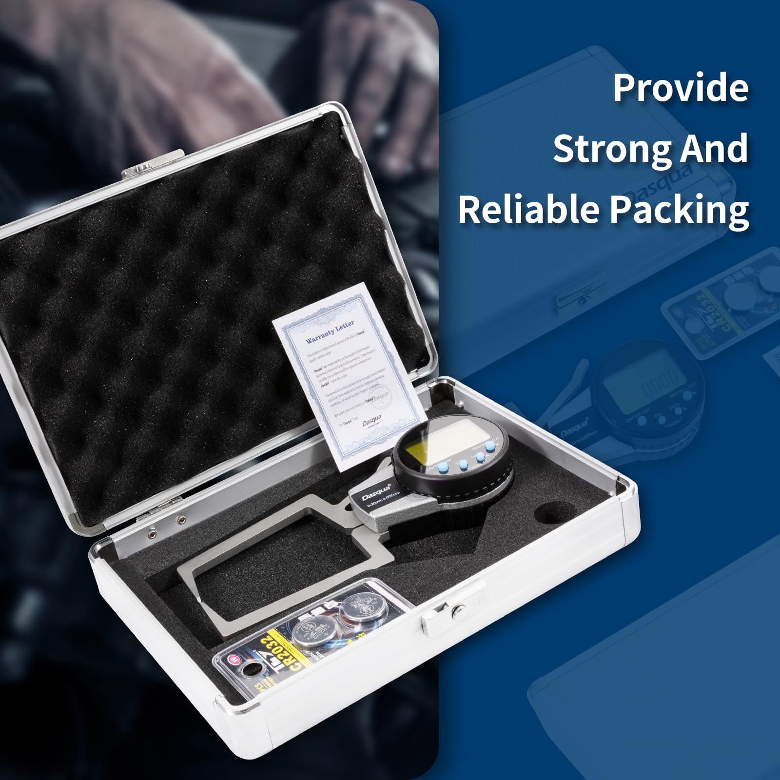 Dasqua Digital External Caliper Gauge 0-0.8 Inch/0-20mm Measuring Range - Precision Electronic Caliper for Outside Measurements in Aerospace, Machine Shops & Industrial Applications - Ideal for Metalworking, Engineering & Quality Control