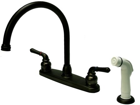 Stainless Steel Double Handle Goose Neck Kitchen Faucet with Pull Down Sprayer - Perfect for Modern Farmhouse & Commercial Kitchens