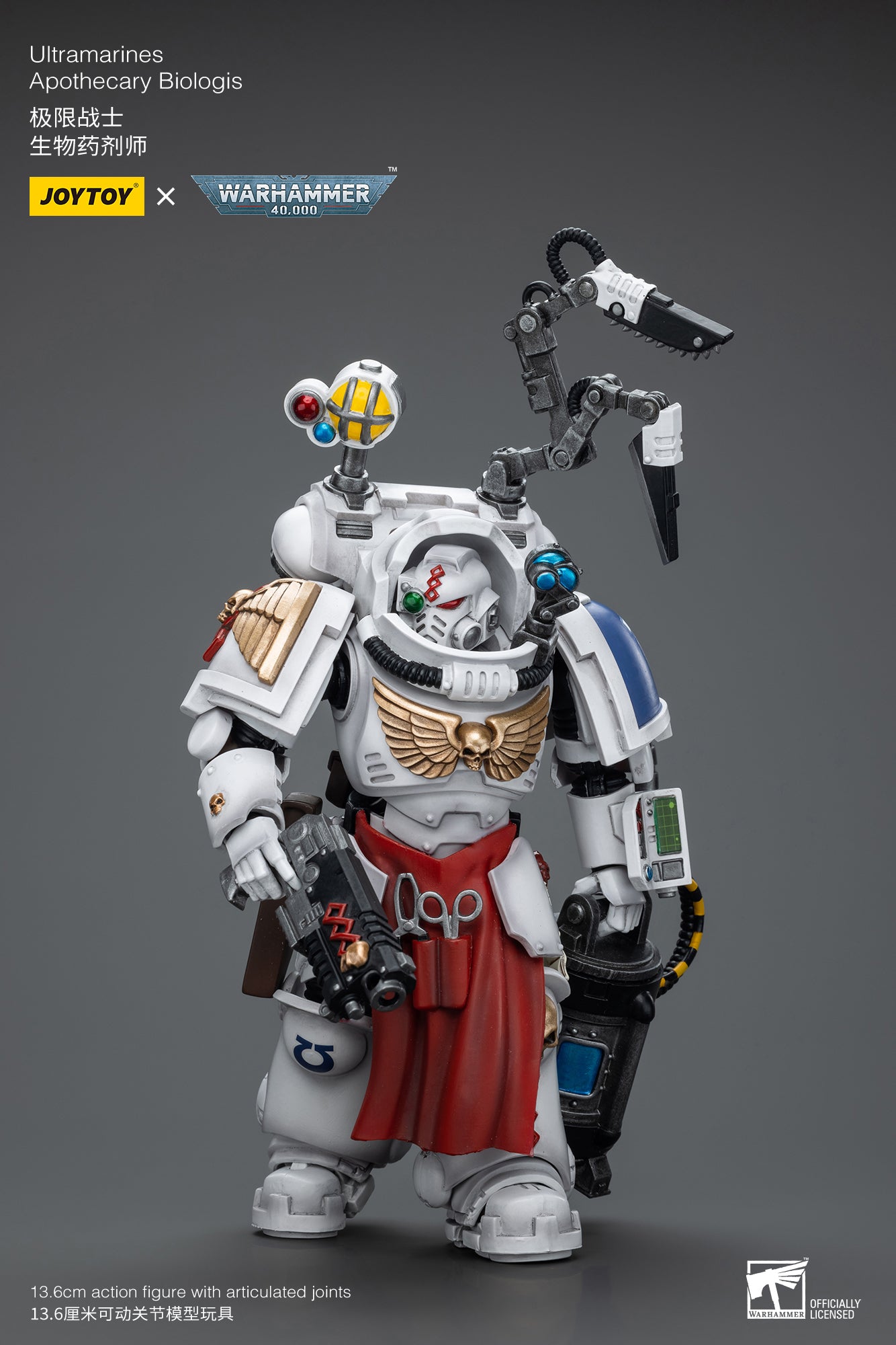 JOYTOY 1/18 Warhammer 40K Ultramarines Apothecary Biologis Action Figure - Reissue Collectible Model for Tabletop Gaming & Display