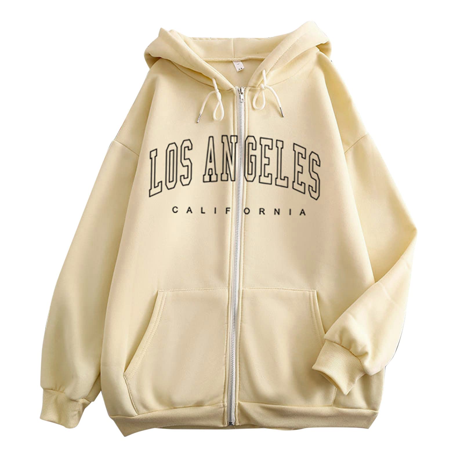 Women's Letter Print Zip-Up Hoodie Sweatshirt - Long Sleeve Casual Pullover Top for Everyday Wear, Gym, and Outdoor Activities