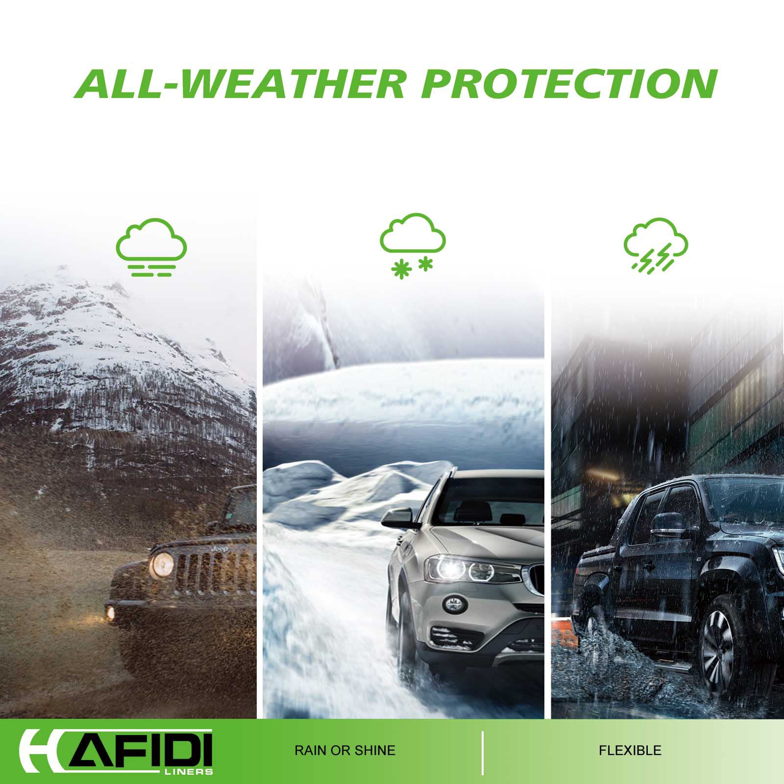 2025 Subaru Forester All-Weather Floor Mats & Cargo Liner Full Set - Heavy Duty Black Car Floor Protection (Fits Models Without Audio System) | Perfect for Winter Snow, Mud, and Spills Protection