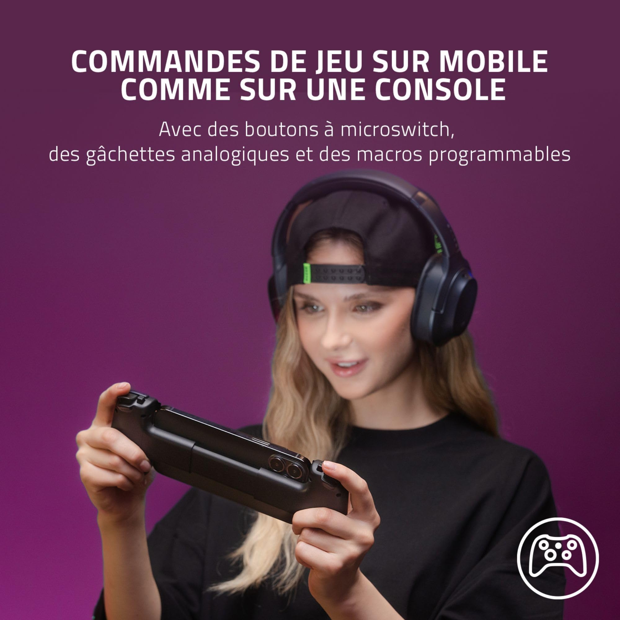 Razer Kishi V2 Mobile Game Controller for iPhone - Universal Gaming with Extendable Bridge, PC & Console Game Streaming, Ergonomic Design, Nexus App Support (Black) | Perfect for Mobile Gaming, Cloud Gaming & Remote Play Anywhere