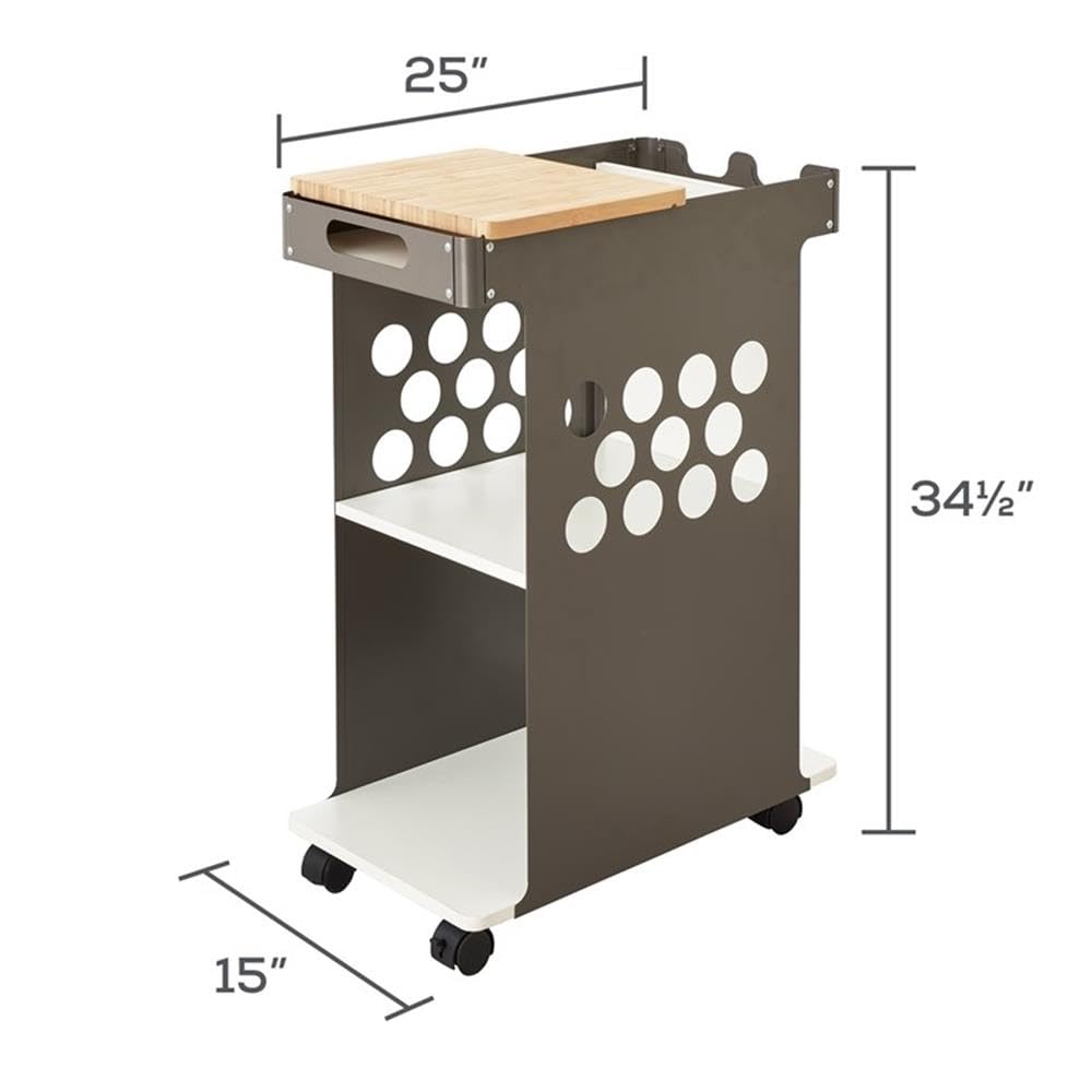 UrbanPro Mini Rolling Storage Cart with Steel Panels - Compact Mobile Organizer for Kitchen, Bathroom, Office & Dorm Room - Silver Finish