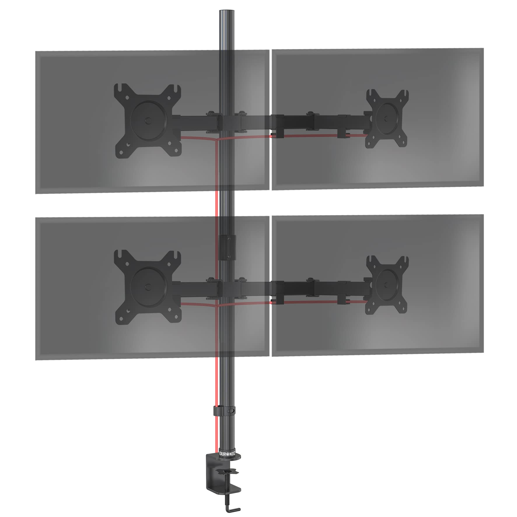 Duronic DMT154 Quad Monitor Mount Stand - Adjustable 4 Screen Desk Mount for 13-27