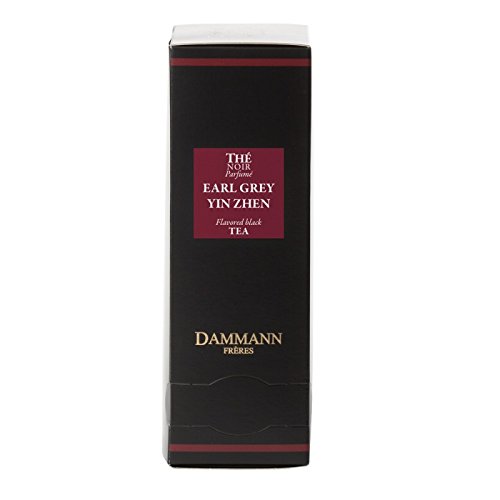 DAMMANN FRERES Premium Earl Grey Yin Zhen Black Tea - Pack of 4 x 24 Individually Wrapped Crystal Tea Bags - Perfect for Afternoon Tea, Gifts & Relaxation