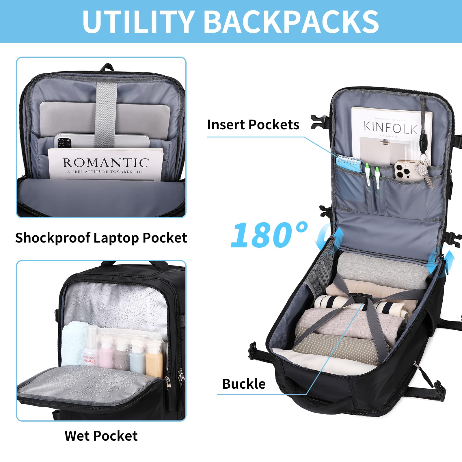 Women's Expandable Travel Backpack - 17