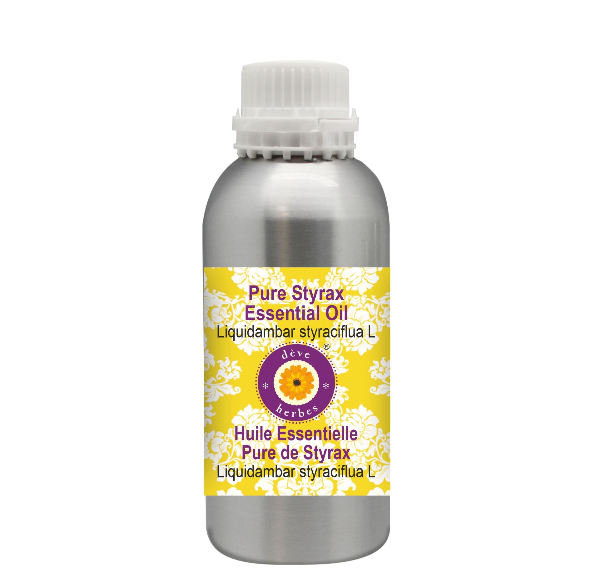 Deve Herbes Pure Styrax Essential Oil (Liquidambar styraciflua L) - 630ml (21 oz) Steam Distilled for Aromatherapy, Massage & DIY Perfume Making