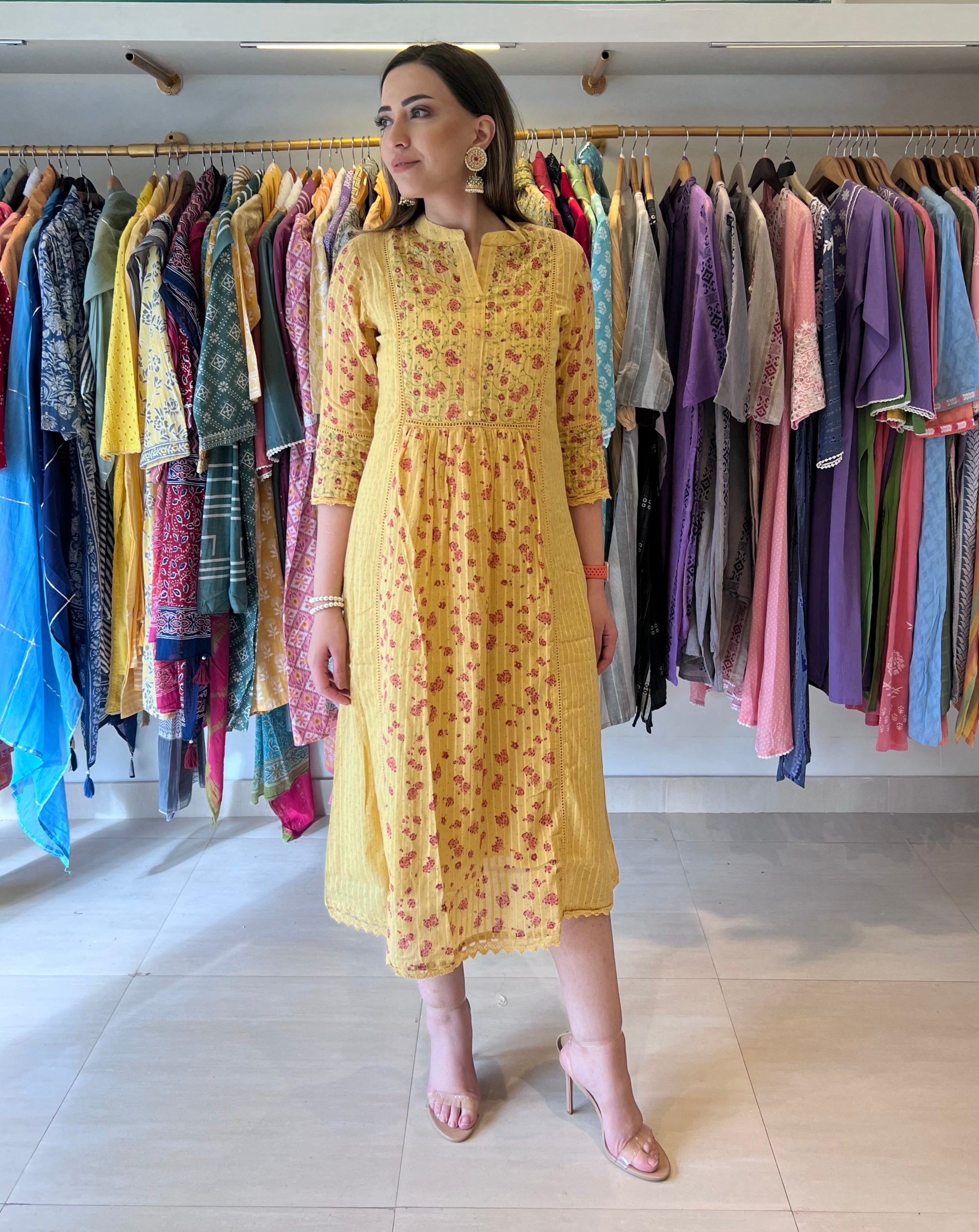 Yellow Floral Maxi Dress for Women - Elegant Summer Beach Wedding Party Dress
