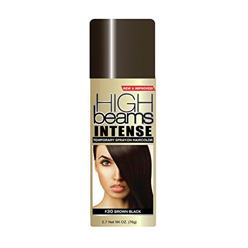 Value Pack of 3 - High Beam Color Intense Temporary Spray-On Hair Color 2.7oz (30 Brown Black) - Instant Root Touch Up & Gray Coverage for Men & Women