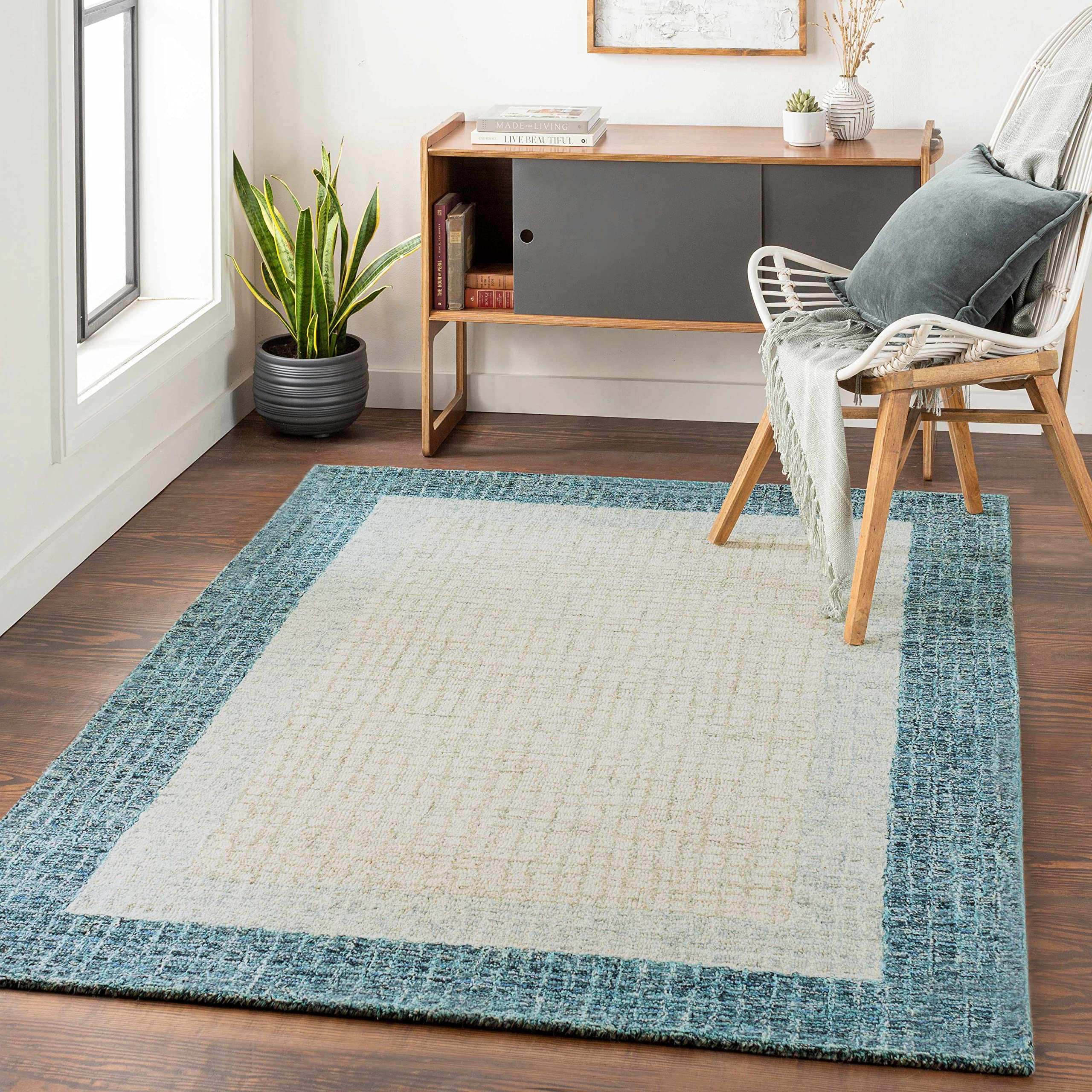 Premium Hauteloom Kuruman Wool Area Rug 12' x 15' - Soft Beige & Gray Modern Design for Living Room, Bedroom - Perfect for Cozy Home Decor & High-Traffic Areas