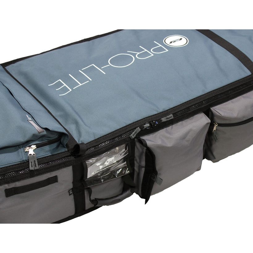 Premium Wheeled Longboard Travel Bag - Heavy Duty Coffin Style for 9'0 & 9'6 Surfboards (Fits 2-4 Boards) Navy/Gray - Perfect for Surf Trips & Air Travel Protection