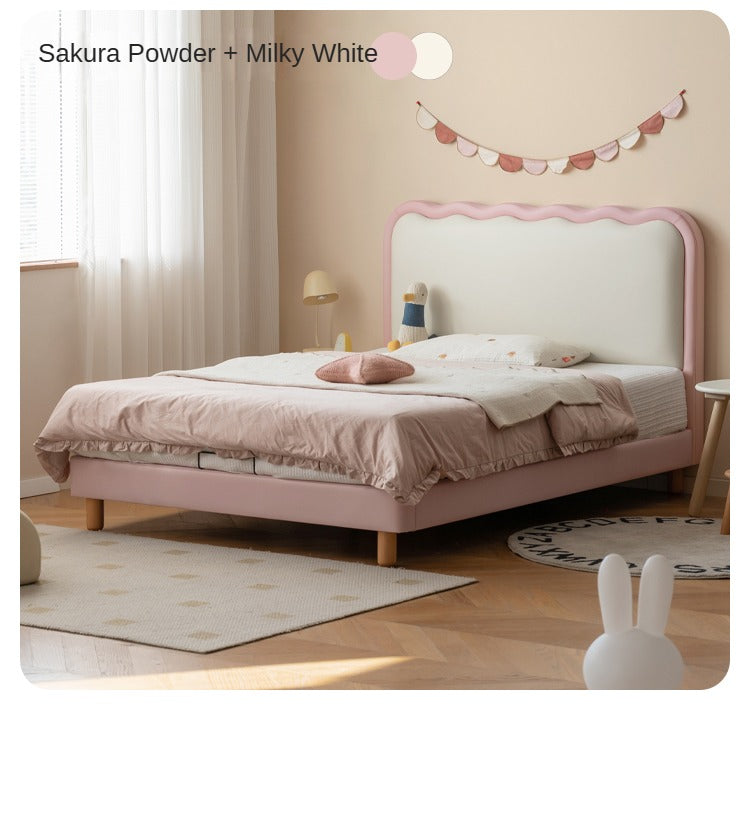 Organic Leather Kids Soft Bed - Comfortable & Durable Toddler Bed for Boys & Girls | Perfect for Nursery, Bedroom & Playroom