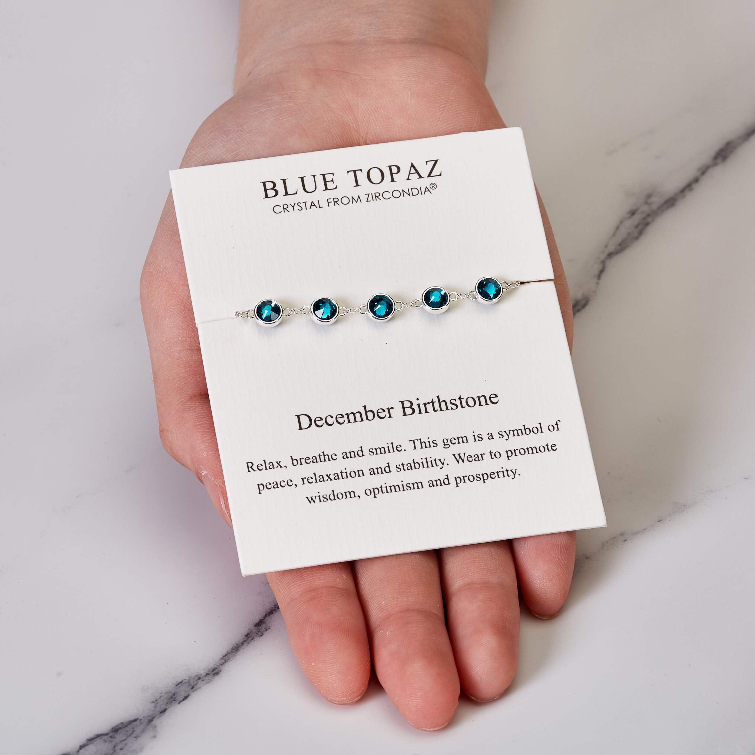 Blue Topaz December Birthstone Bracelet with Zirconia for Gifts & Parties