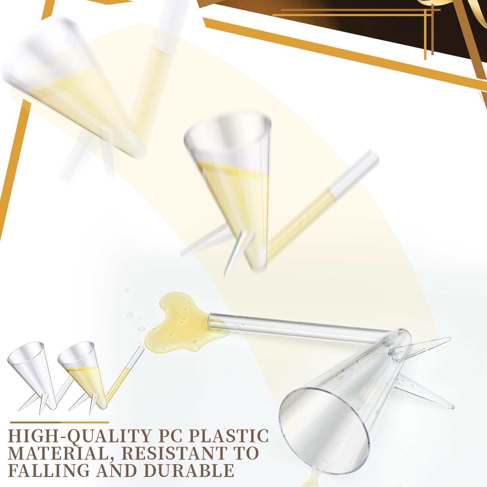 24-Pack Clear Acrylic Champagne Shooters with Stand - Unbreakable Reusable Flute Glasses for Christmas, Bar Parties, Bachelorette & Wedding Events - Elegant Drinkware for Celebrations & Home Decor