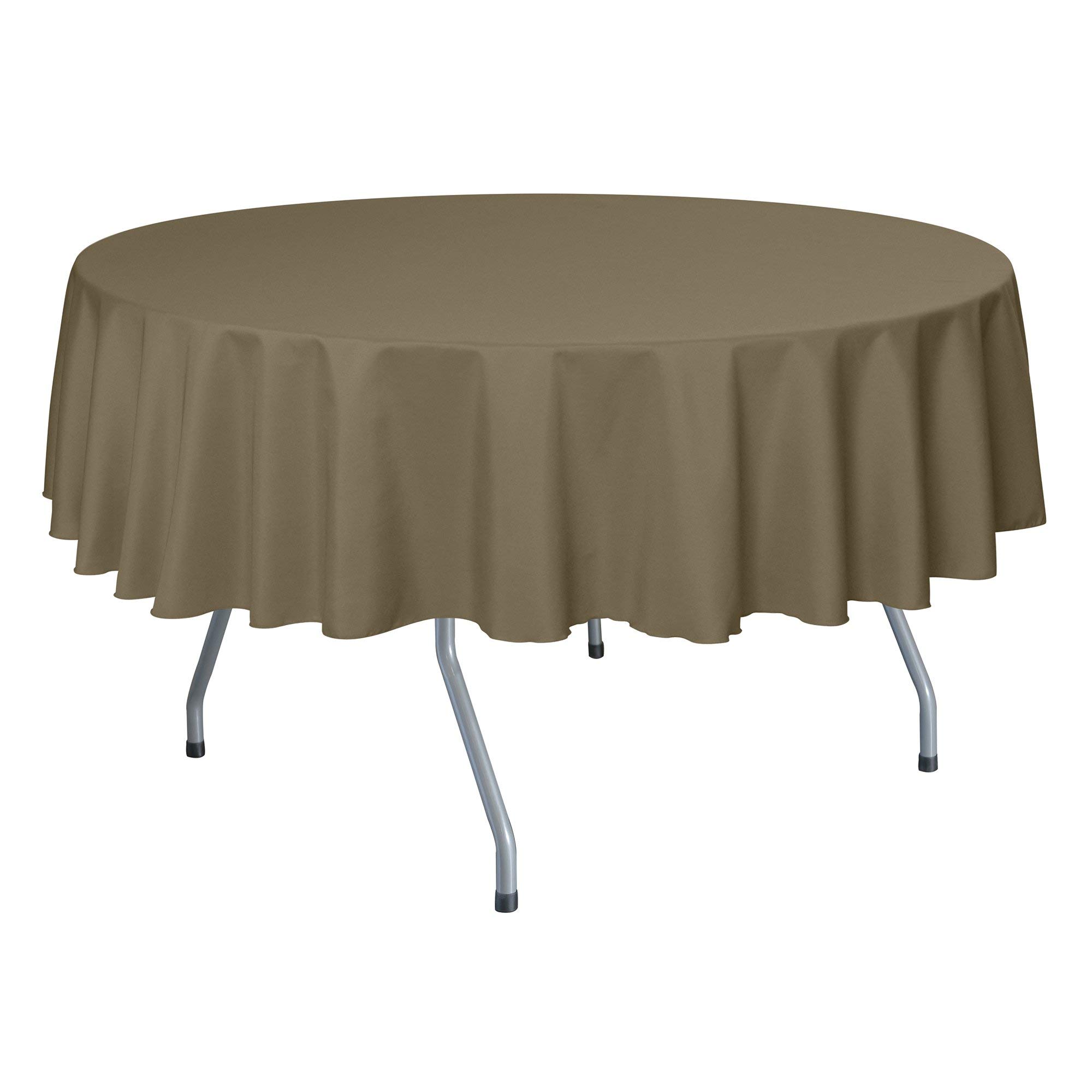 5-Pack 60-Inch Round Polyester Tablecloth Set - Wrinkle & Stain Resistant Linen-Like Fabric for Dining Tables Up to 60