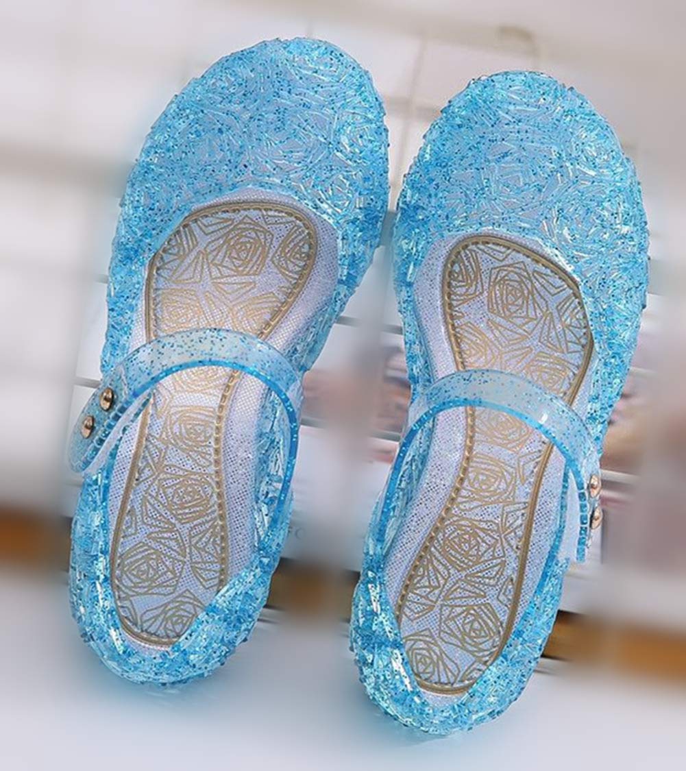 YouKD Girls Princess Cosplay Shoes - Sparkling Crystal Jelly Sandals for Dress Up, Halloween Costumes & Birthday Parties | Comfortable & Stylish Kids' Play Shoes
