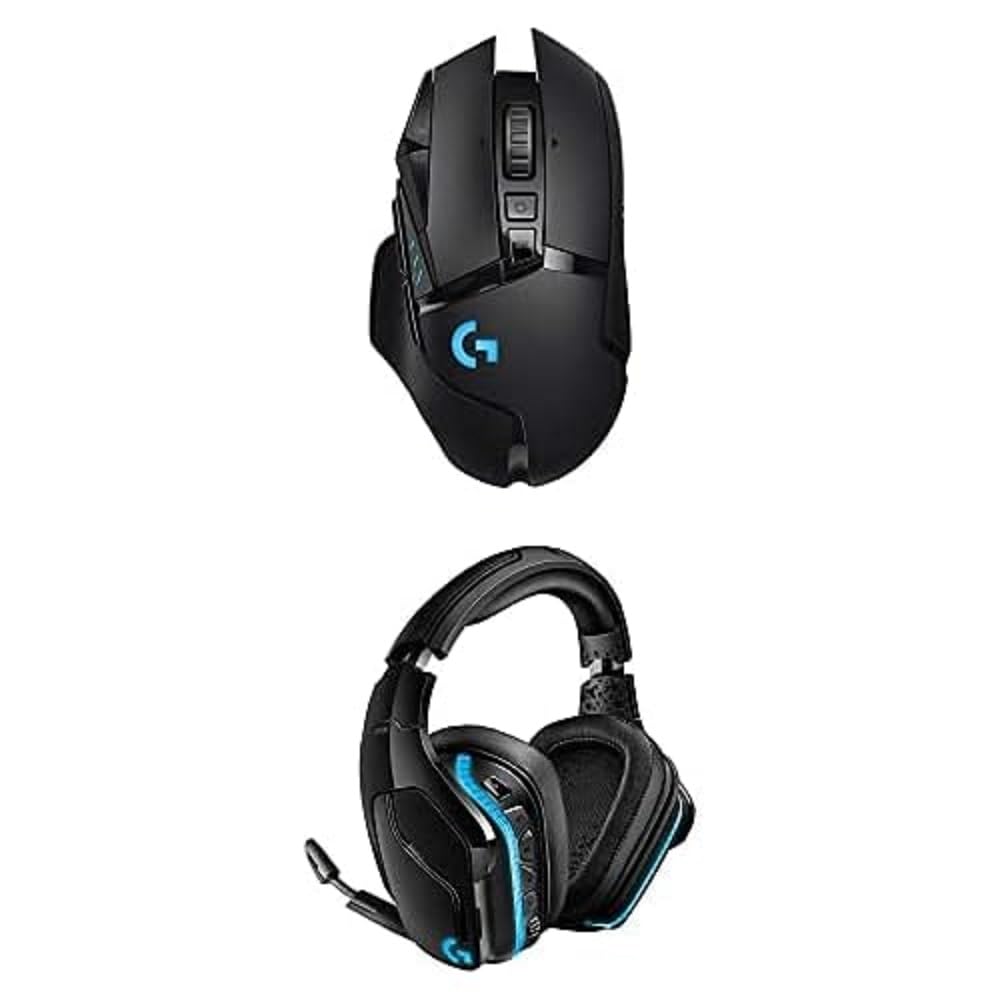 Logitech G935 Wireless Gaming Headset with 7.1 Surround Sound & G502 Lightspeed Wireless Gaming Mouse - Black | Perfect for PC, PS5, Xbox Gaming & Streaming