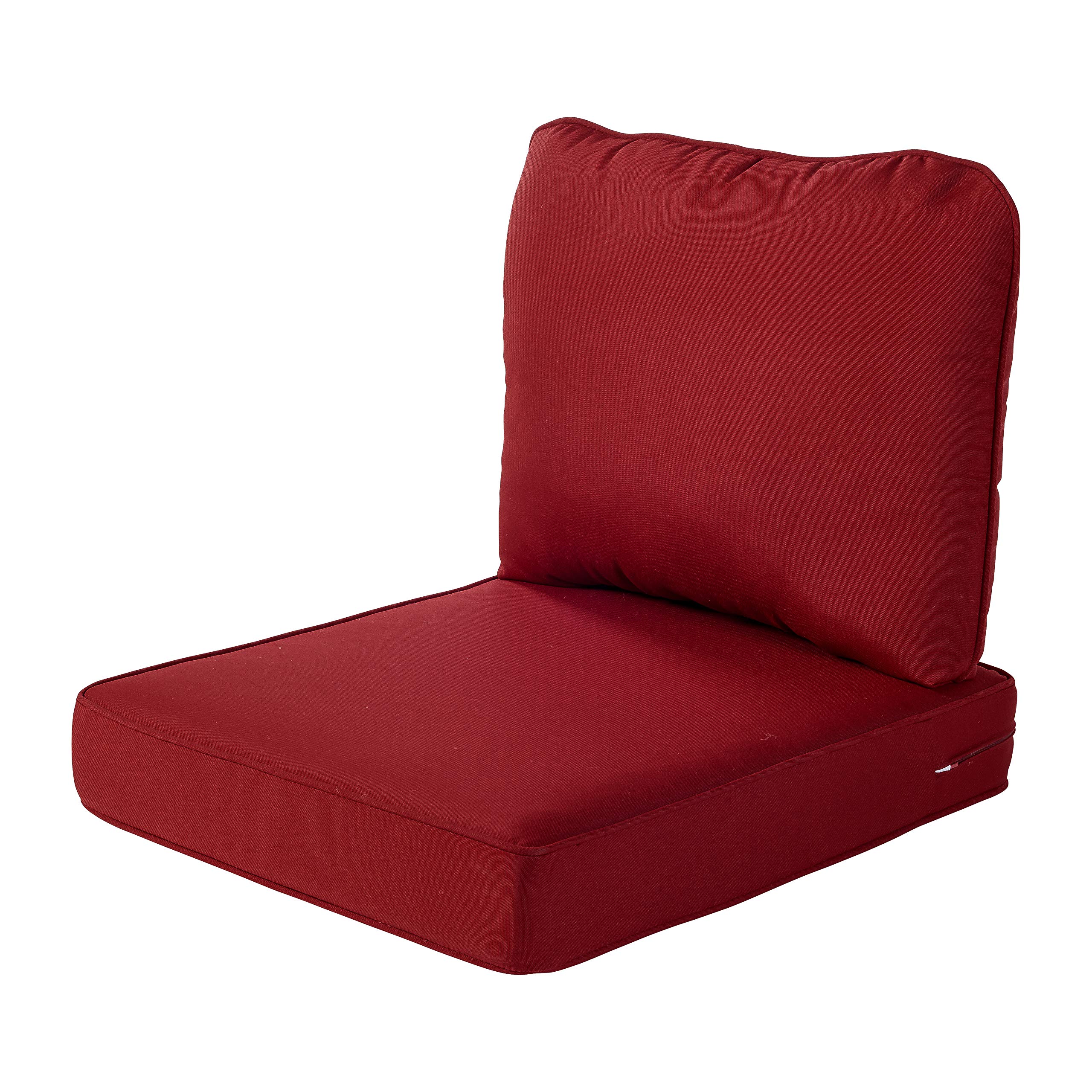 Quality Outdoor Living 29-RD22SB 22x25 Red Chair Cushion for Patio, Deck, and Poolside Comfort