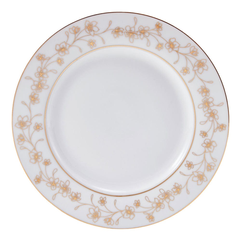 Elegant Metallic Floral Gold 32-Piece Dinnerware Set - Service for 8 - Perfect for Formal Dining, Wedding Registry & Holiday Entertaining