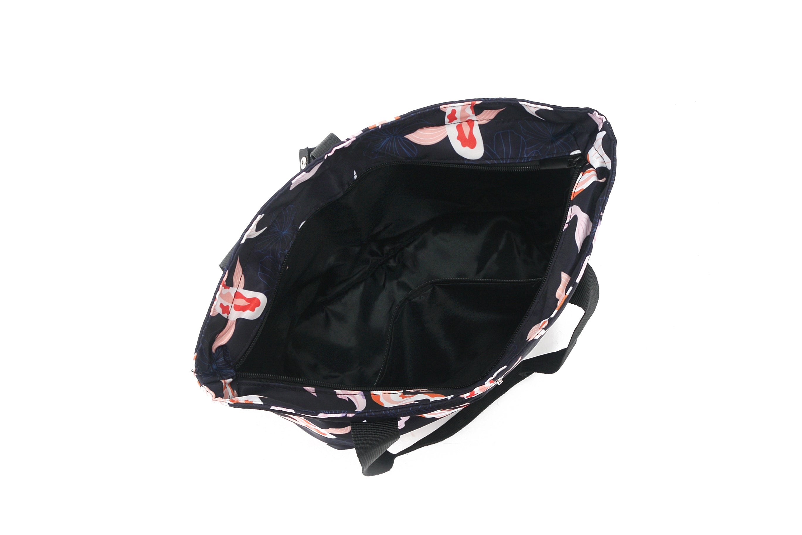 Compact Tote Bag - Jade Koi Navy Blue Design - Perfect for Work, Travel & Everyday Use