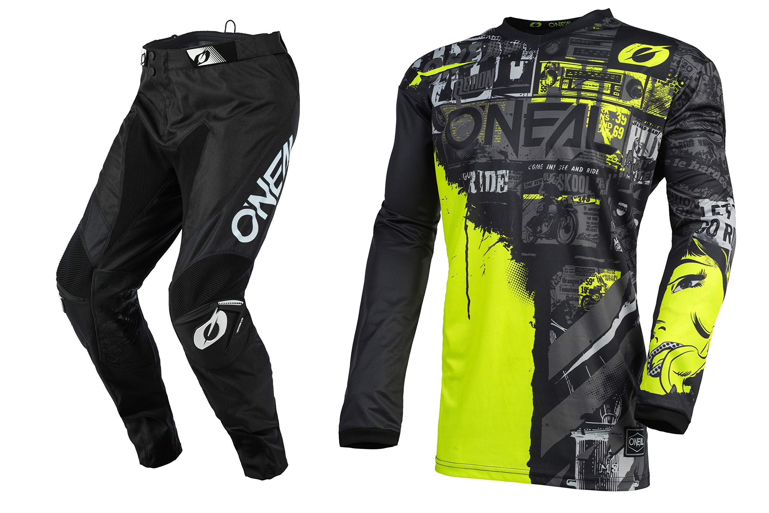 Oneal Youth Kids Element Ride Jersey Mayhem Pant Combo - YTH Medium/Pant 24 - Dirt Bike Racing Gear for Boys & Girls - Perfect for Motocross, Off-Road & ATV Riding