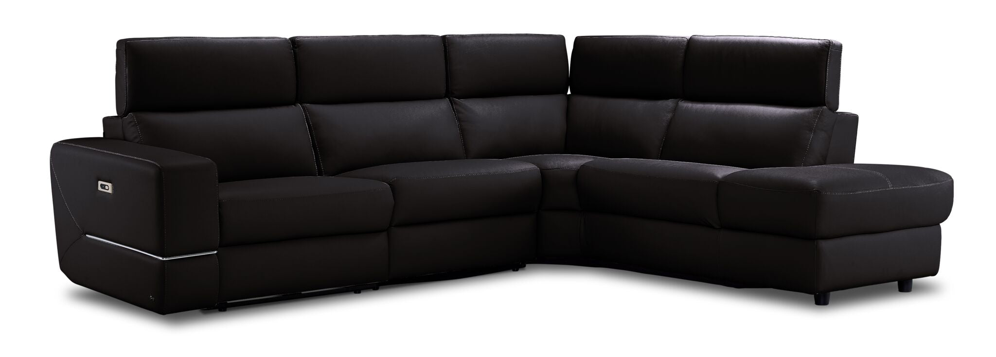 Bianca 3-Piece Power Reclining Sectional Sofa with Right Facing Chaise in Chocolate Brown - Perfect for Living Room, Home Theater & Family Gatherings