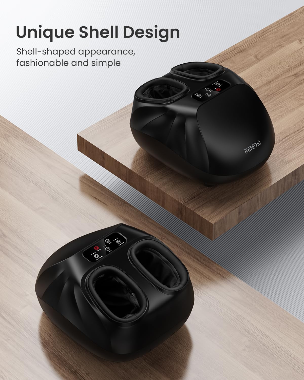 RENPHO Shiatsu Foot Massager Machine with Heat - 2025 Upgraded Deep Kneading for Neuropathy & Plantar Fasciitis Pain Relief, FSA/HSA Eligible, Wireless Remote Control - Perfect for Home/Office Use & Mother's Day Gifts (Fits Up to Men's Size 14)