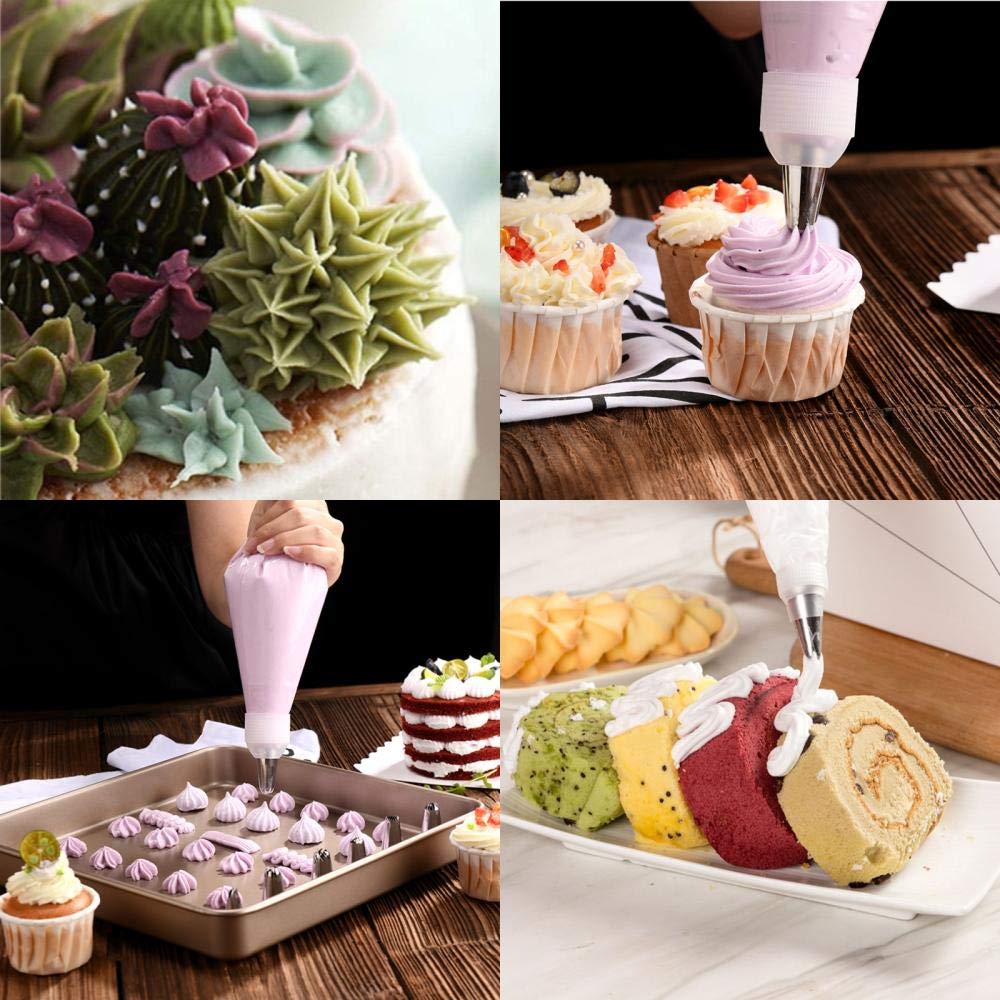 Premium Cake Decorating Tips Set - 50 Pcs Baking Nozzles & Piping Bags Kit for Professional Cupcake, Cookie & Dessert Decorating - Essential Cake Making Supplies for Home Bakers & Party Treats