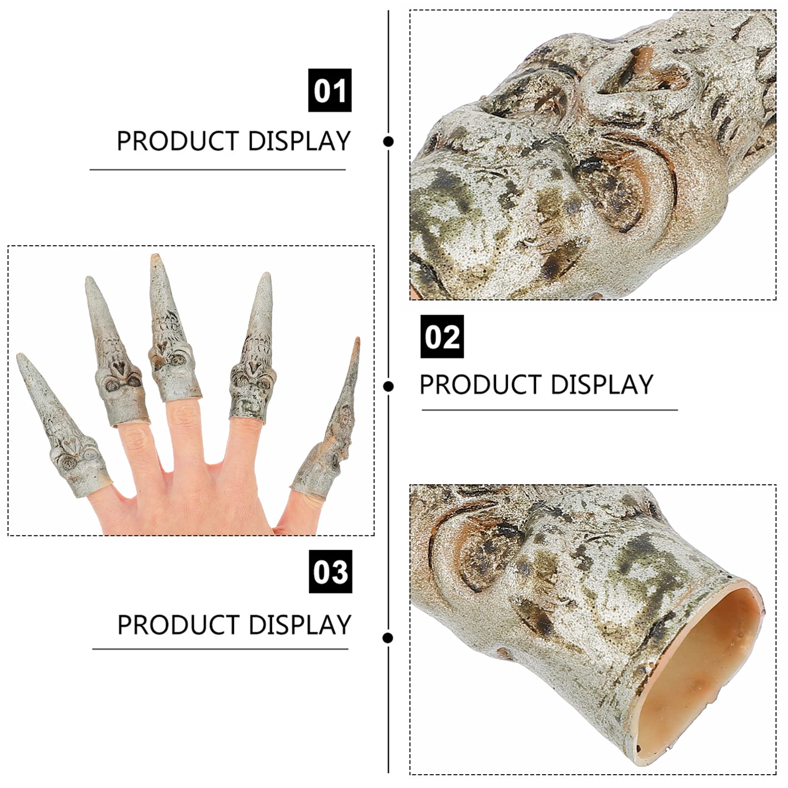 Beaupretty Halloween Fake Nails - 10pcs Scary Claw Witches Nails for Halloween Cosplay, Costume Party, Trick or Treat - Perfect for Halloween Decorations, Spooky Nail Art & Witch Costume Accessories