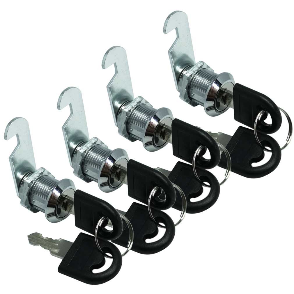 16mm Cabinet Keyed Cam Locks (4 Pack) - Secure Cylinder Locks for Drawers, Doors, Mailboxes & Tool Boxes - Ideal for Home, Office & Workshop Security