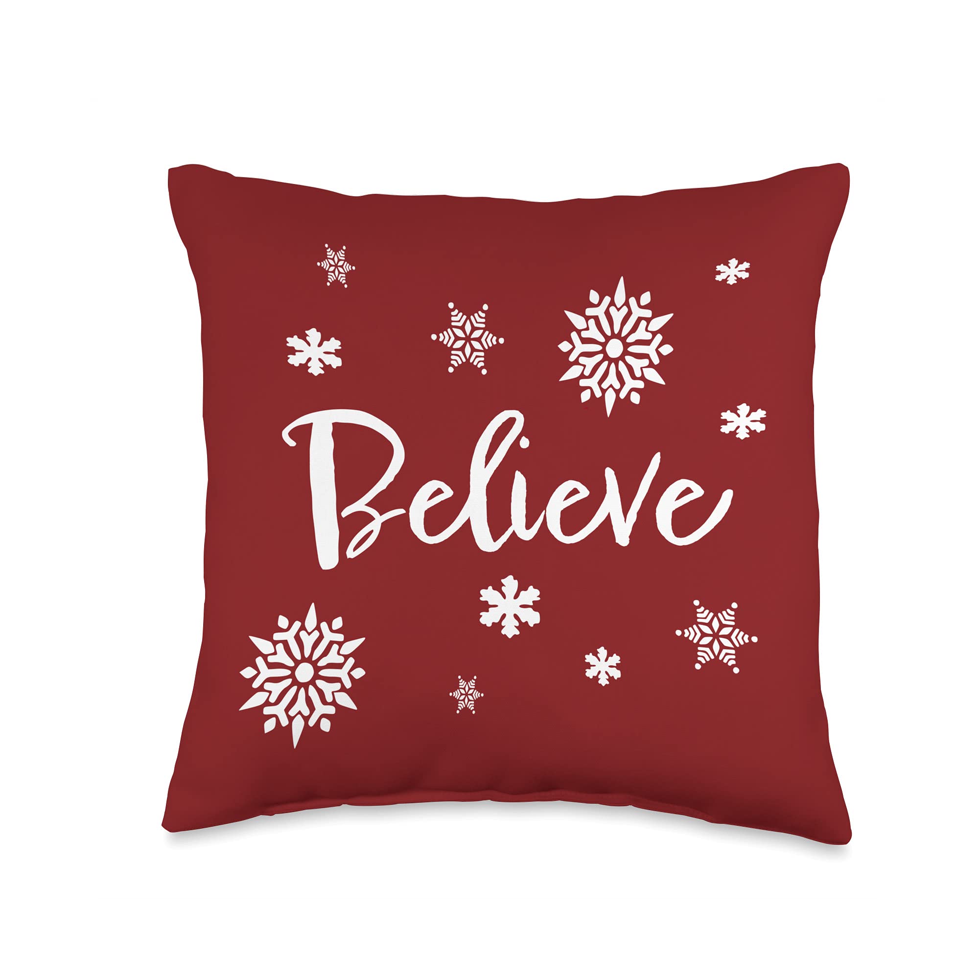 Believe Christmas Cute Throw Pillow - Soft Holiday Decor for Bedroom, Living Room & Fall Home Decorations - Perfect for Cozy Winter Nights and Festive Seasonal Styling