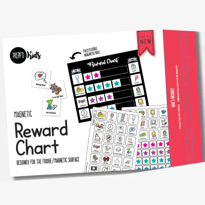 Preppd Kids Magnetic Reward Chart (A4) - Motivational Behavior Tracker for Children - Perfect for Home, Classroom & Homeschooling Use