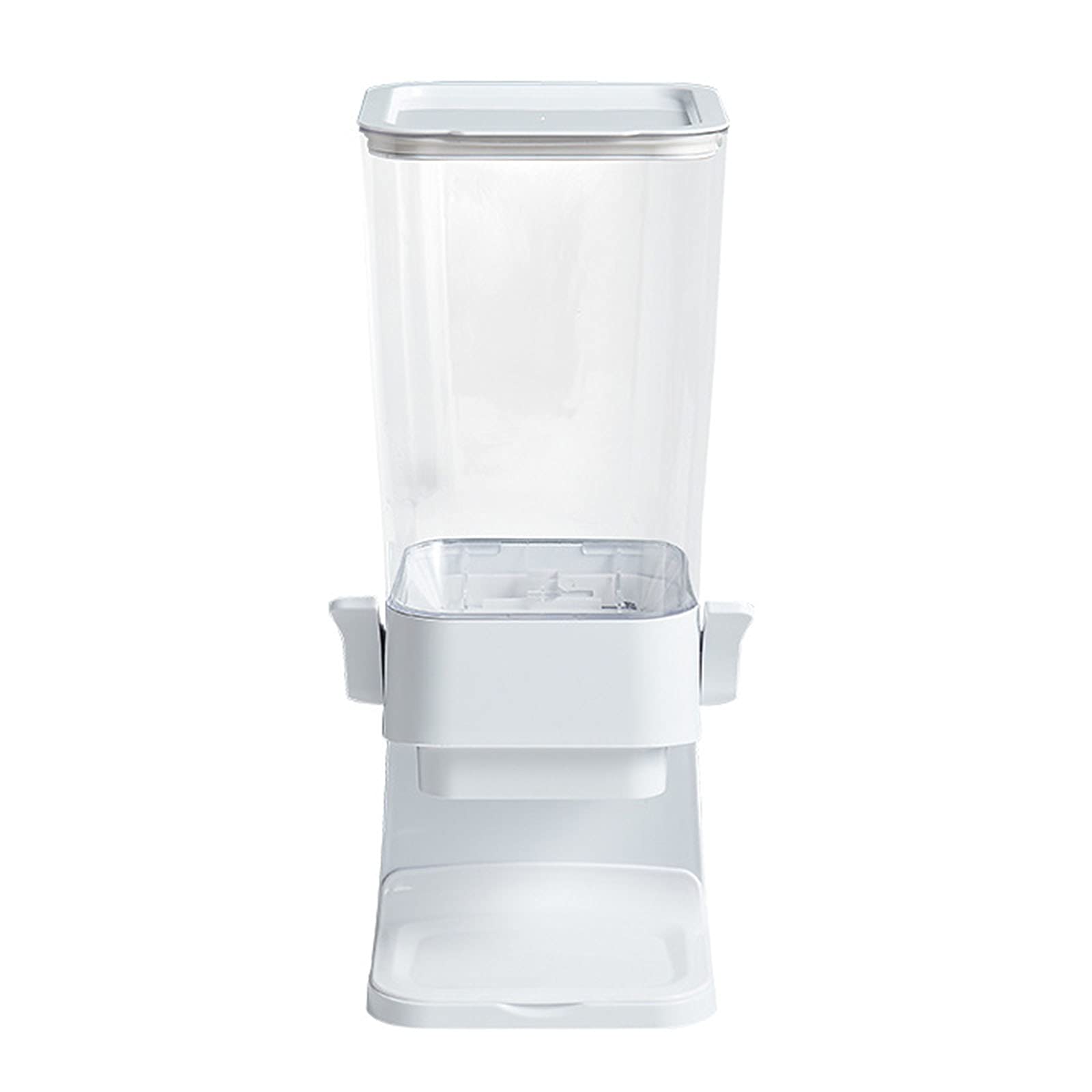 Wall Mounted Dry Food Dispenser - Rice & Cereal Storage Container with Press Function, Waterproof & Moisture-Proof Seal - White | Perfect for Kitchen Pantry Organization & Bulk Food Storage