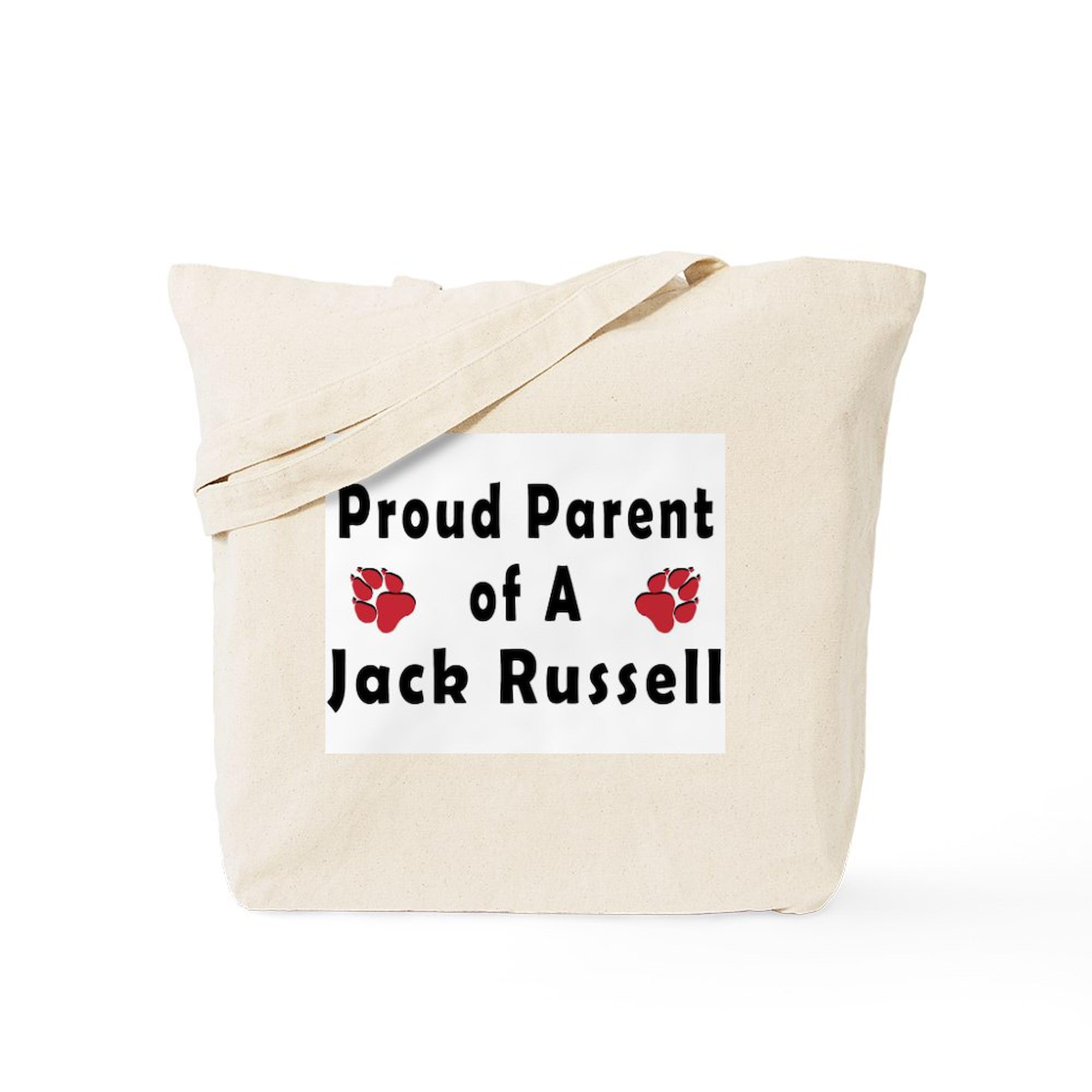 Proud Parent of a Jack Russell Tote Bag - Natural Canvas Reusable Shopping Bag for Groceries, Beach & Daily Use | Eco-Friendly Gift for Dog Lovers