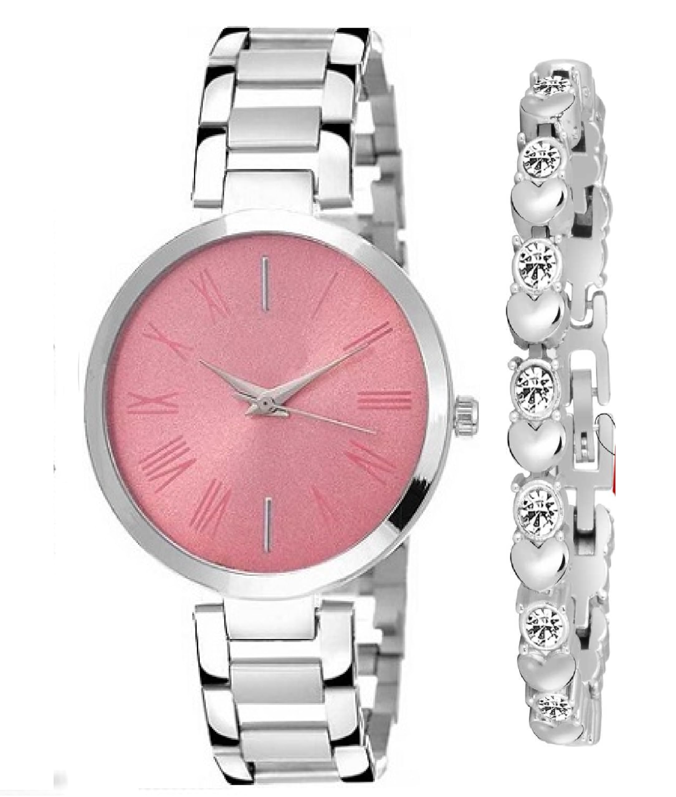 Trendy Women's Watch and Bracelet Set (SR-945 AT-9451) - 3 Piece Fashion Jewelry Combo for Girls & Ladies - Perfect for Casual Wear, Office Accessories, and Gift Giving