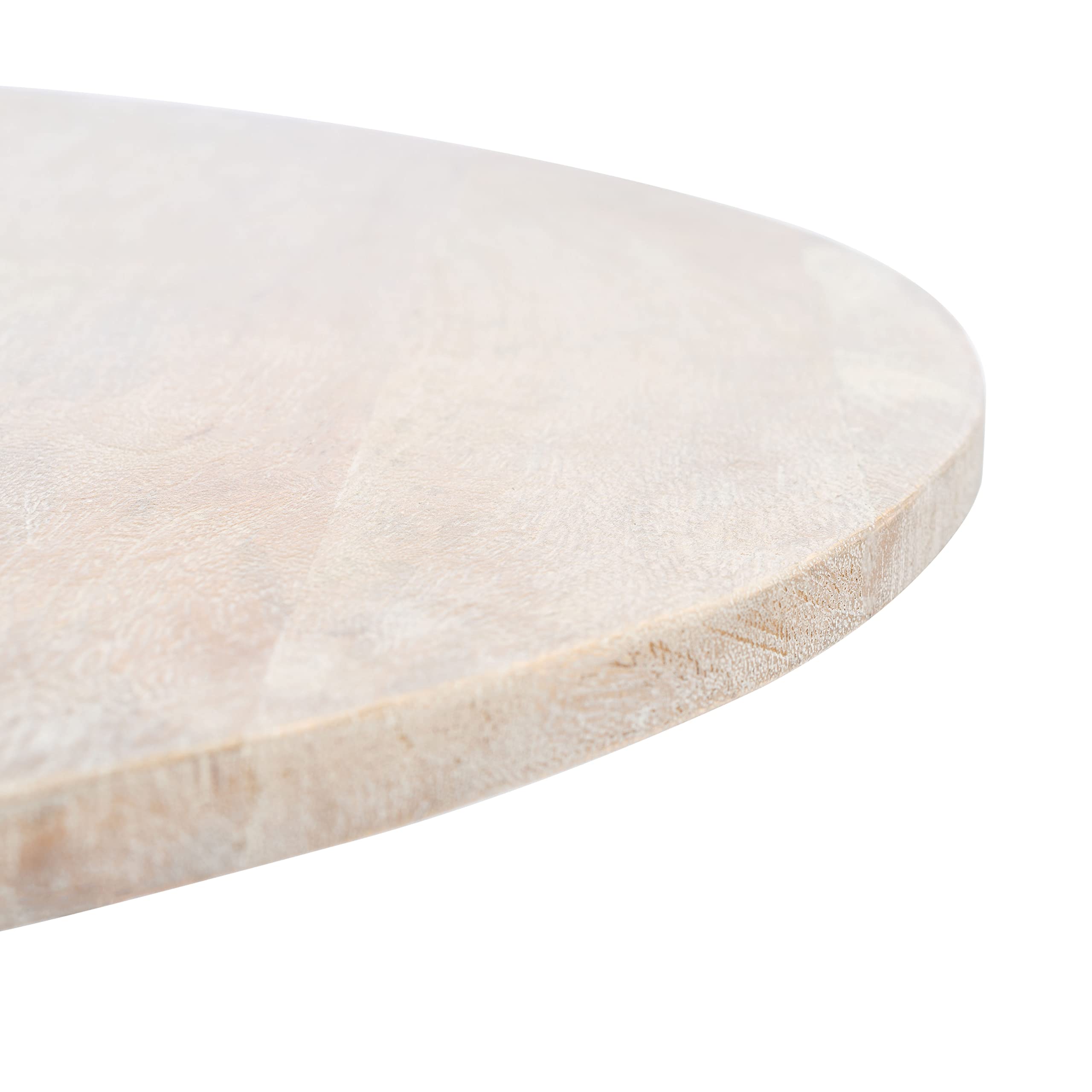 SAFAVIEH Coastal Round Coffee Table - Grey White Wash & Black for Living Room