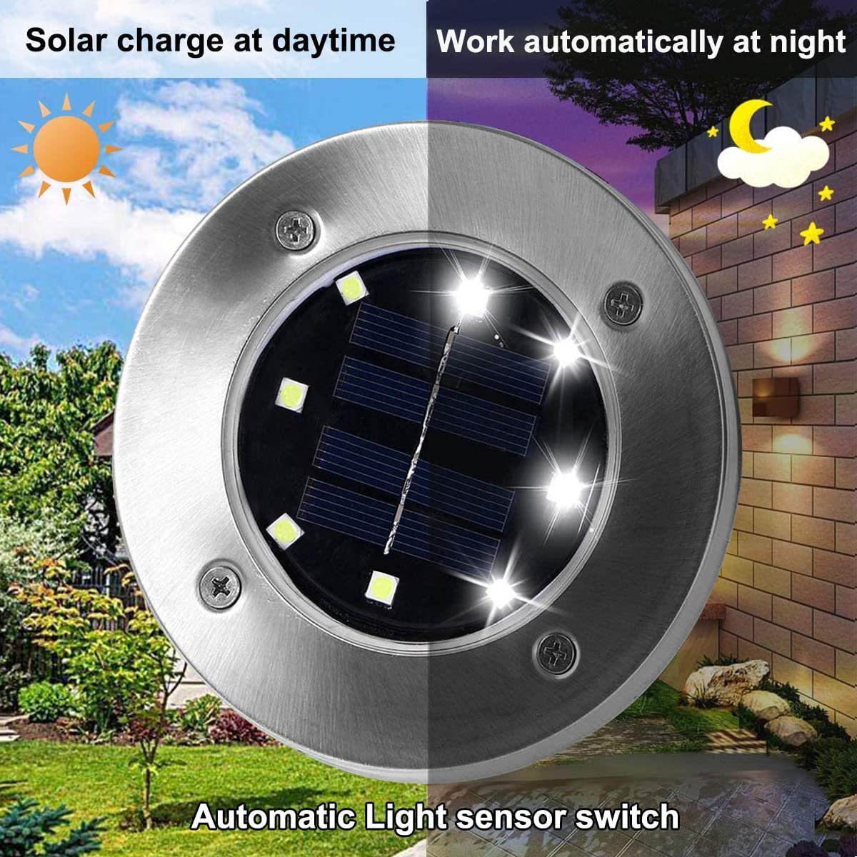 Solar Powered Ground Lights - 16 Pack Waterproof Outdoor Garden Lights for Pathway, Yard, Deck, Lawn, Patio & Walkway | Bright LED Landscape Lighting for Nighttime Safety & Ambience | Weather Resistant & Energy Efficient Solar Garden Lights