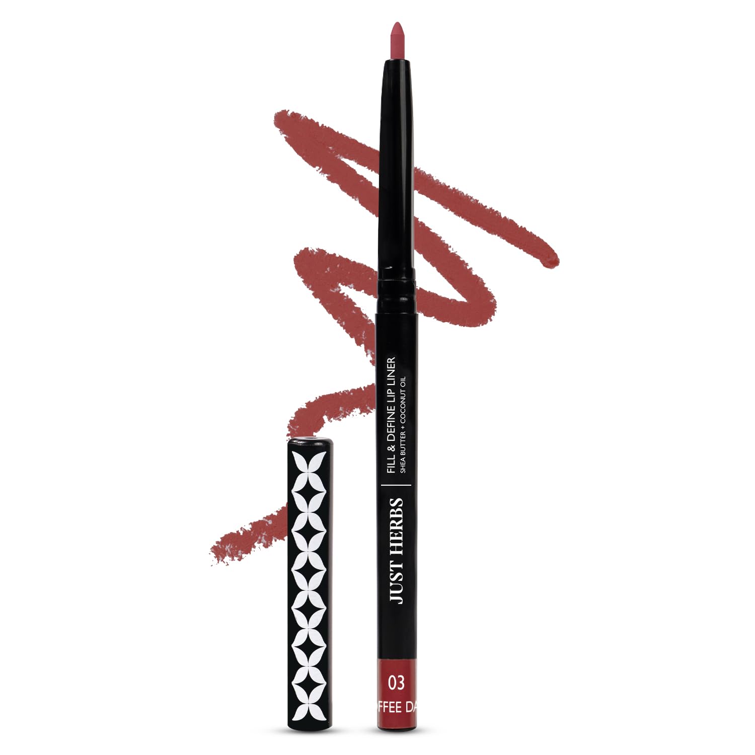 Just Herbs Fill & Define Lip Liner - Shea Butter & Coconut Oil Infused, Transfer-Proof, Long-Lasting Creamy Matte Finish Lip Pencil for Everyday Wear & Special Occasions