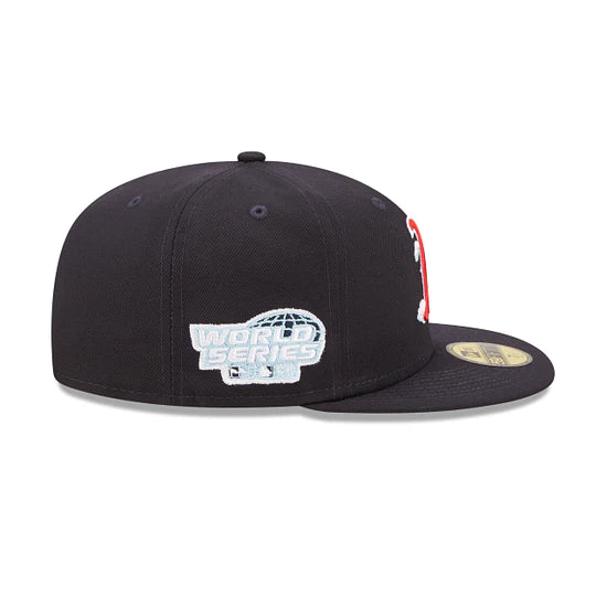 Boston Red Sox 2004 World Series Championship Comic Cloud Navy 59FIFTY Fitted Baseball Cap for Men - Perfect for Game Day, Sports Events & Fan Collections