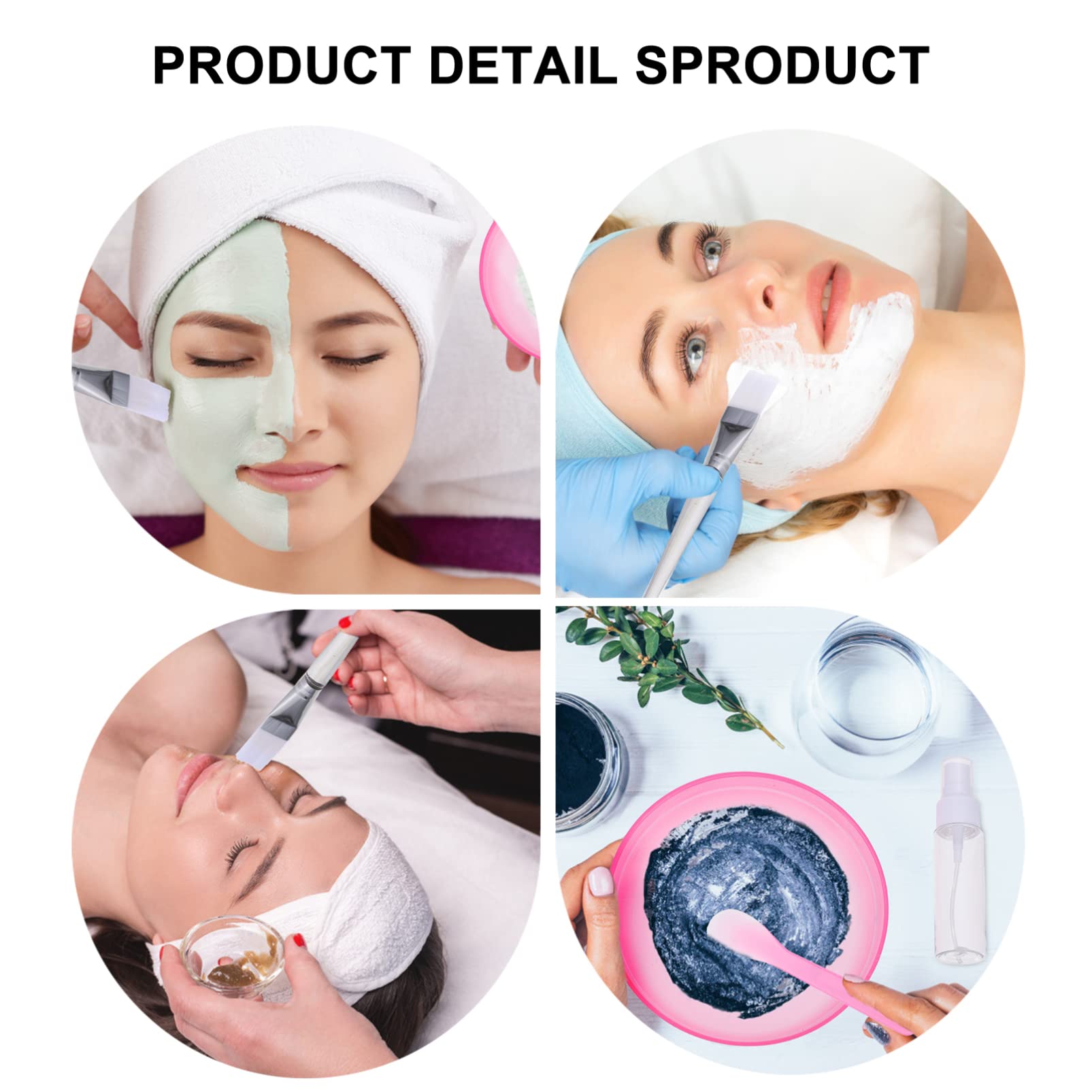 4-Piece Plastic Facial Mask Mixing Bowl Set - DIY Mask & Hairdressing Oil Maker Kit (Random Colors) for Spa, Salon & At-Home Skincare